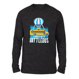 Straight Outta Battle Bus Men/Unisex Drop Shoulder Sweatshirt in Dark Grey Heather color