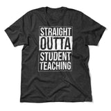 Straight Outta Student Teaching Men/Unisex T-Shirt in Dark Grey Heather color