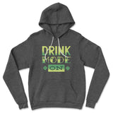 Drink Mode On Hoodie in Dark Grey Heather color