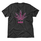 420 Hemp Leaf Men/Unisex T-Shirt in Dark Grey Heather color