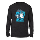 Master Hedgehog Men/Unisex Drop Shoulder Sweatshirt in Dark Grey Heather color