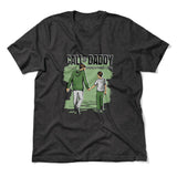 Call Of Daddy Men/Unisex T-Shirt in Dark Grey Heather color