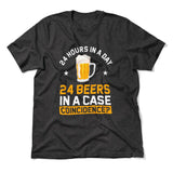 24 Hours In A Day, 24 Beers In A Case. Coincidence Men/Unisex T-Shirt in Dark Grey Heather color