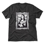 Gothic Monalisa Men/Unisex T-Shirt in Dark Grey Heather color
