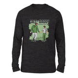 Call Of Daddy Men/Unisex Drop Shoulder Sweatshirt in Dark Grey Heather color
