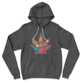 Cannabis Leaf Beach Hoodie in Dark Grey Heather color