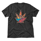 Cannabis Leaf Beach Men/Unisex T-Shirt in Dark Grey Heather color