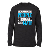 4 Out Of 3 People Struggle With Math Men/Unisex Drop Shoulder Sweatshirt in Dark Grey Heather color