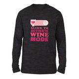 Swipe Right For Wine Mode Men/Unisex Drop Shoulder Sweatshirt in Dark Grey Heather color