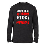 Shortest Horror Story - Monday Men/Unisex Drop Shoulder Sweatshirt in Dark Grey Heather color