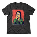Scream Painting Monalisa Men/Unisex T-Shirt in Dark Grey Heather color