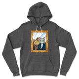 American Gothic Cats Hoodie in Dark Grey Heather color