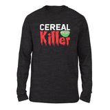 Cereal Killer Men/Unisex Drop Shoulder Sweatshirt in Dark Grey Heather color