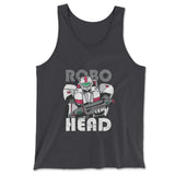 Robo Head Men/Unisex Tank in Dark Grey color