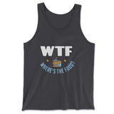 WTF - Where's The Food Men/Unisex Tank in Dark Grey color