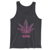420 Hemp Leaf Men/Unisex Tank in Dark Grey color