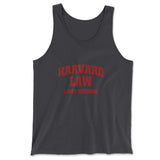 Harvard Law, Just Kidding Men/Unisex Tank in Dark Grey color