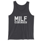 MILF - Man I Love To Fart Men/Unisex Tank in Dark Grey color