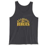 Allergic To Idiots Men/Unisex Tank in Dark Grey color