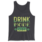 Drink Mode On Men/Unisex Tank in Dark Grey color