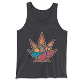 Cannabis Leaf Beach Men/Unisex Tank in Dark Grey color