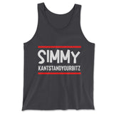 Simmy Kantstandyourbitz Men/Unisex Tank in Dark Grey color