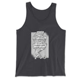 Debt Atlas Men/Unisex Tank in Dark Grey color