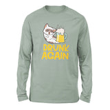 Drunk Again Men/Unisex Drop Shoulder Sweatshirt in Dusty Blue color