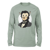 Lincoln Llama Men/Unisex Drop Shoulder Sweatshirt in Dusty Blue color