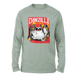 Chinzilla Monster Men/Unisex Drop Shoulder Sweatshirt in Dusty Blue color