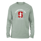 Stanford Law, Just Kidding Men/Unisex Drop Shoulder Sweatshirt in Dusty Blue color