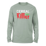 Cereal Killer Men/Unisex Drop Shoulder Sweatshirt in Dusty Blue color