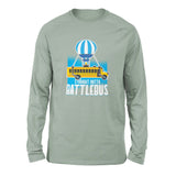 Straight Outta Battle Bus Men/Unisex Drop Shoulder Sweatshirt in Dusty Blue color