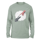 Creation Of Adam - Motorcycle Men/Unisex Drop Shoulder Sweatshirt in Dusty Blue color