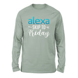 Alexa, Skip To Friday Men/Unisex Drop Shoulder Sweatshirt in Dusty Blue color
