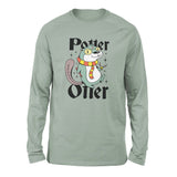 Potter Otter Men/Unisex Drop Shoulder Sweatshirt in Dusty Blue color