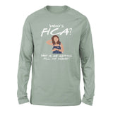 Who's Fica, Why Is He Getting All My Money Men/Unisex Drop Shoulder Sweatshirt in Dusty Blue color