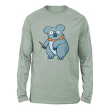 Koala Potter Men/Unisex Drop Shoulder Sweatshirt in Dusty Blue color