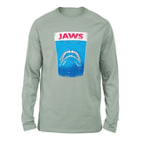 Jaws Teeth Men/Unisex Drop Shoulder Sweatshirt in Dusty Blue color