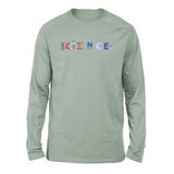 Science Lettering Men/Unisex Drop Shoulder Sweatshirt in Dusty Blue color