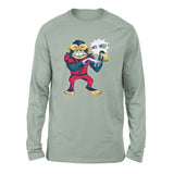 Dancing Monkey Jackson Men/Unisex Drop Shoulder Sweatshirt in Dusty Blue color