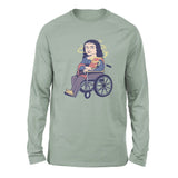 Monalisa Smoking Men/Unisex Drop Shoulder Sweatshirt in Dusty Blue color