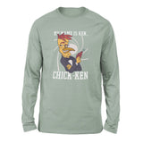 Chicken Spy Men/Unisex Drop Shoulder Sweatshirt in Dusty Blue color