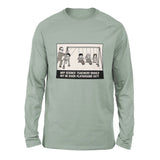 Why Science Teachers Should Not Be Given Playground Duty Men/Unisex Drop Shoulder Sweatshirt in Dusty Blue color