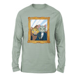 American Gothic Cats Men/Unisex Drop Shoulder Sweatshirt