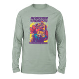 Invasion Of The Robots Men/Unisex Drop Shoulder Sweatshirt in Dusty Blue color