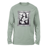 Gothic Monalisa Men/Unisex Drop Shoulder Sweatshirt in Dusty Blue color