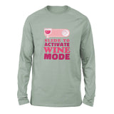 Swipe Right For Wine Mode Men/Unisex Drop Shoulder Sweatshirt in Dusty Blue color