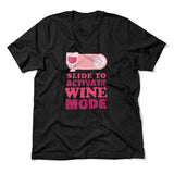 Swipe Right For Wine Mode Men/Unisex T-Shirt in Heather Black color