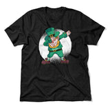Leprechaun Dabbing Men/Unisex T-Shirt in Heather Black color